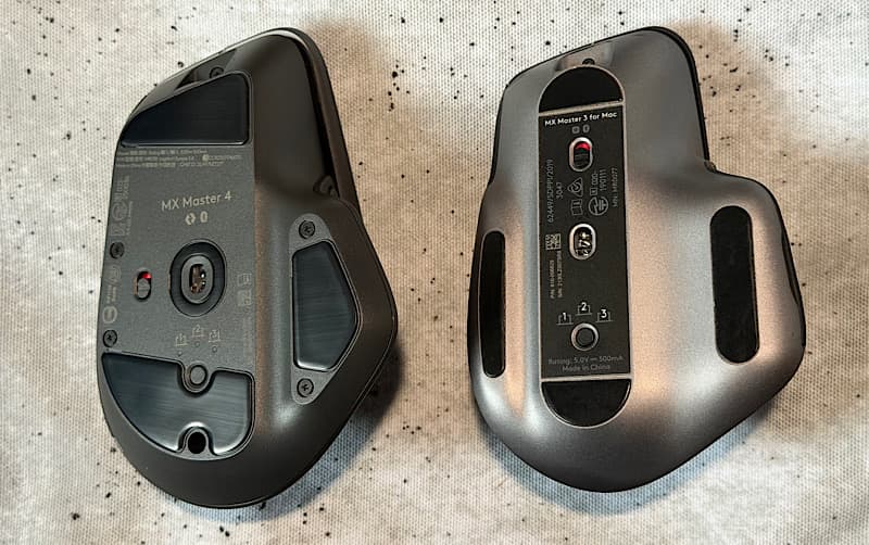 MX Master3と4裏側