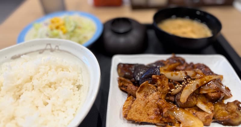 豚と茄子の辛味噌炒め定食